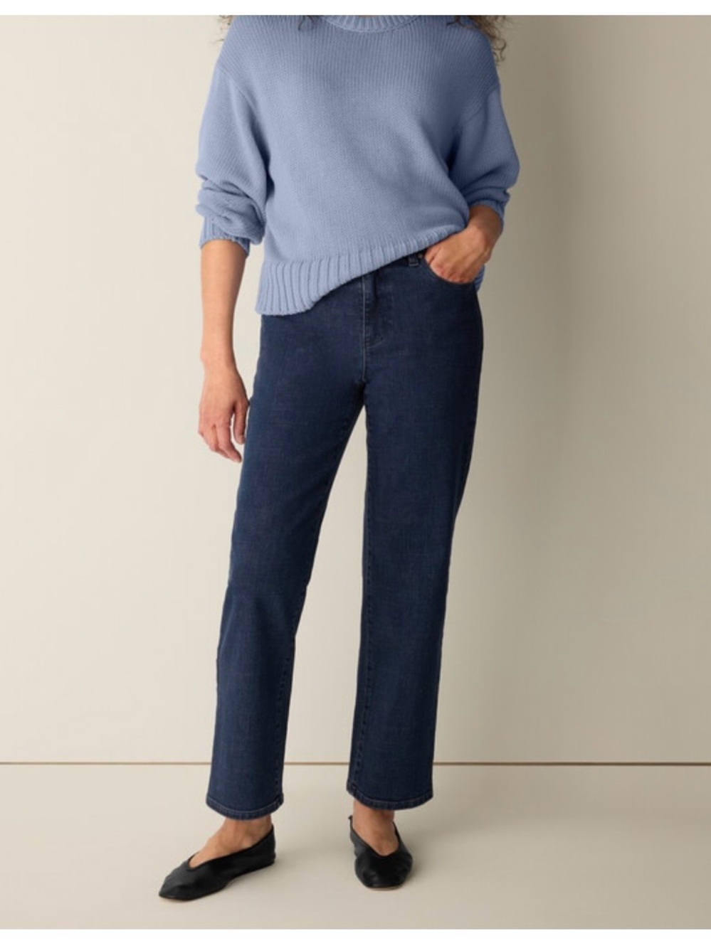 Eileen Fisher High Waist Denim Jeans Large NWT